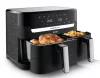 TEFAL EY901810 8.3L DUAL EASY FRY FORRÓLEVEGŐS SÜTŐ, AIR FRYER, FEKETE (SÉRÜLT DOBOZ)