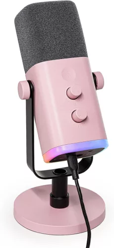FIFINE MI12 USB/XLR DINAMIKUS MIKROFON - PODCAST/STREAM, PS4/PS5, NÉMÍTÓ GOMB, PINK