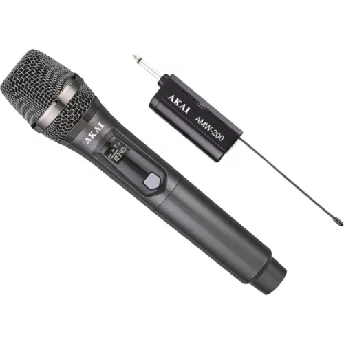 AKAI AMW-200 VEZETÉK NÉLKÜLI KÉZI MIKROFON RENDSZER, FEKETE
