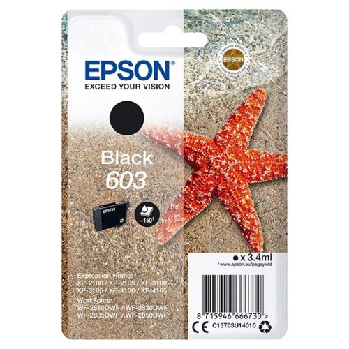 EPSON T03U1 (C13T03U14010) No.603 FEKETE (3,4ML) EREDETI TINTAPATRON 