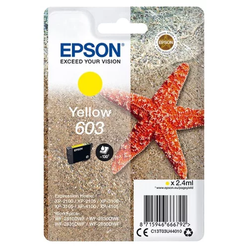 EPSON T03U4 (C13T03U44010) No.603 SÁRGA (2,4ML) EREDETI TINTAPATRON 