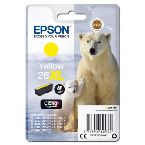 EPSON T2634 26XL (C13T26344012) SÁRGA (700 OLDAL) EREDETI TINTAPATRON