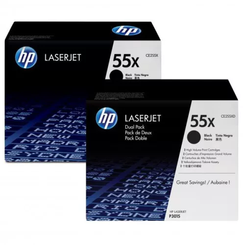HP CE255XD NO.55XD FEKETE DUO (2X12.5K) EREDETI TONER