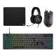 CORSAIR 4IN1 VEZETÉKES FEKETE GAMER BILLENTYŰZET + EGÉR + FEJHALLGATÓ + EGÉRPAD (CH-9226F65-NA)