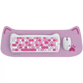   CANYON CNS-HSETW6PK-HU WIRELESS KEYBOARD COMBO KITTY EDITION PINK, HU