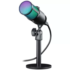   DEFENDER GLOW GMC 400 GAMER STREAMING MIKROFON TRIPOD ÁLLVÁNNYAL ÉS RGB VILÁGÍTÁSSAL, FEKETE