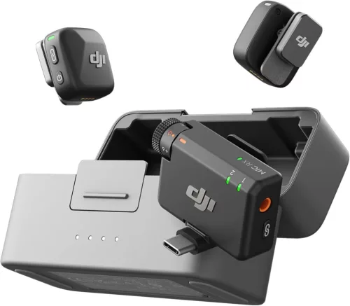 DJI MIC MINI VEZETÉK NÉLKÜLI MIKROFON SZETT (2 ADÓ, 1 VEVŐ, TÖLTŐTOK, IPHONE/ANDROID/KAMERA)