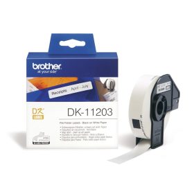   BROTHER DK-11203 FEHÉR ALAPON FEKETE, 17MMX87MM ÖNTAPADÓS ELŐVÁGOTT EREDETI ETIKETT CÍMKE (DK11203)