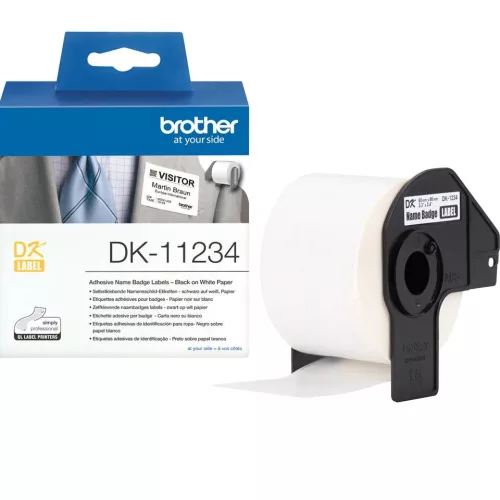 BROTHER DK-11234 FEHÉR ALAPON FEKETE, 60MMX86MM ÖNTAPADÓS ELŐVÁGOTT EREDETI ETIKETT CÍMKE TEKERCSBEN (DK11234)