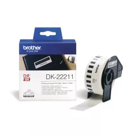   BROTHER DK-22211 FEHÉR ALAPON FEKETE, 29MMX15,24M ÖNTAPADÓS EREDETI FILMSZALAG TEKERCSBEN (DK22211)