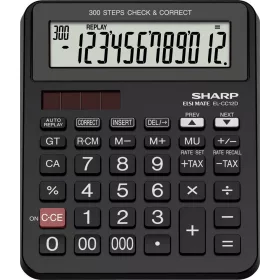 SHARP EL-CC12D ASZTALI SZÁMOLÓGÉP, FEKETE