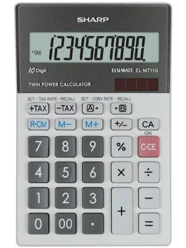 SHARP EL-M711PGGY ASZTALI SZÁMOLÓGÉP, FEKETE-FEHÉR