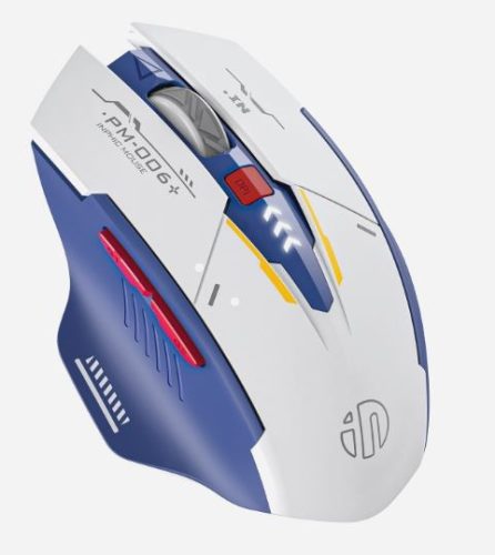 INPHIC F9 WIRELESS EGÉR, MECHA STYLE, KÉK-FEHÉR