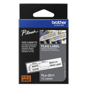   BROTHER FLE-2511 FEHÉR ALAPON FEKETE ZÁSZLÓCÍMKE 24MM SZÉLES, 72DB 45X21MM (FLE2511)