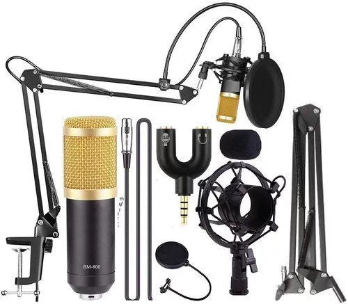 FOREV FV-BM800 KONDENZÁTOR MIKROFON SZETT, STÚDIÓKARRAL, FEKETE
