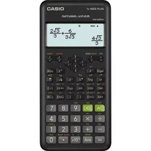 CASIO FX-82ES PLUS 2 TUDOMÁNYOS SZÁMOLÓGÉP, FEKETE