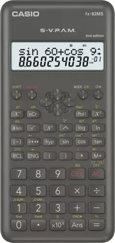 CASIO FX-82MS-2 TUDOMÁNYOS SZÁMOLÓGÉP, FEKETE
