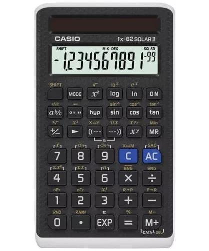 CASIO FX 82 SOLAR II TUDOMÁNYOS SZÁMOLÓGÉP, FEKETE