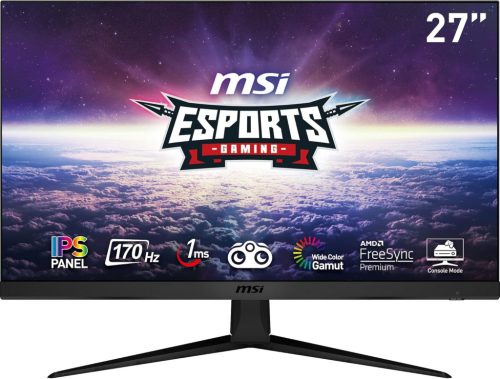 MSI OPTIX G2712DE 27" FULL HD GAMING MONITOR - 1920X1080, 170 HZ, 1 MS, IPS PANEL, AMD FREESYNC PREMIUM, FEKETE