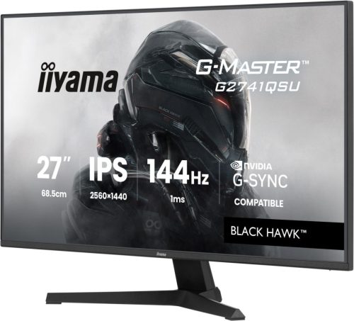 IIYAMA G2741QSU-B1, 27", IPS, 16:9, 2560x1440, 144 Hz, 1xHDMI, DISPLAY PORT, LED MONITOR