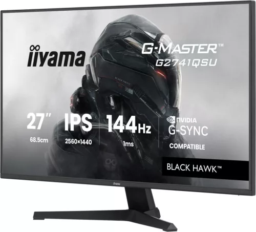 IIYAMA G2741QSU-B1, 27", IPS, 16:9, 2560x1440, 144 Hz, 1xHDMI, DISPLAY PORT, LED MONITOR