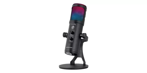 DELTACO RGB ASZTALI STREAMING MIKROFON, FEKETE
