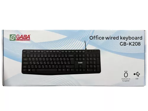 GABA GB-K208 OFFICE VEZETÉKES BILLENTYŰZET FEKETE, HU