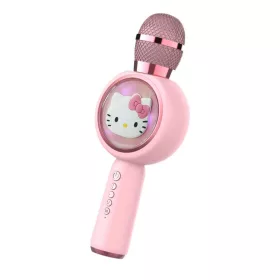  OTL TECHNOLOGIES HK1210 HELLO KITTY POPSING LED KARAOKE MIKROFON BEÉPÍTETT HANGSZÓRÓVAL, RÓZSASZÍN