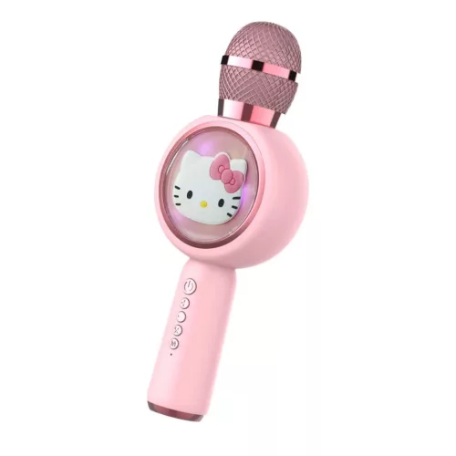 OTL TECHNOLOGIES HK1210 HELLO KITTY POPSING LED KARAOKE MIKROFON BEÉPÍTETT HANGSZÓRÓVAL, RÓZSASZÍN