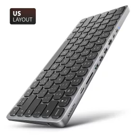   AXAGON HMC-KB-US USB-C 5GBPS BILLENTYŰZET 9IN1 HUB SILVER US