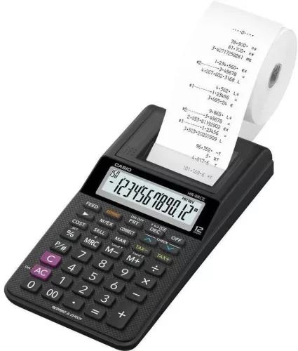 CASIO HR-8RCE ASZTALI SZALAGOS SZÁMOLÓGÉP, FEKETE