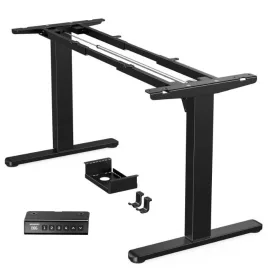   ELEKTROMOSAN ÁLLÍTHATÓ MAGASSÁGÚ ASZTALVÁZ, 72-118 CM, 4 MEMÓRIÁS, FEKETE ÍRÓASZTAL VÁZ, EMELHETŐ ASZTALLÁB, 100 KG TEHERBÍRÁSSAL