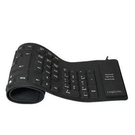   LOGILINK FLEXIBLE WATERPROOF USB + PS/2 BILLENTYŰZET FEKETE, UK