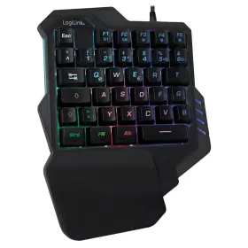 LOGILINK ILLUMINATED ONE-HAND GAMING BILLENTYŰZET FEKETE