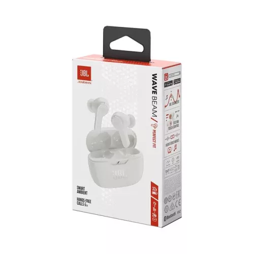 JBL WAVE BEAM TWS BLUETOOTH HEADSET WHITE