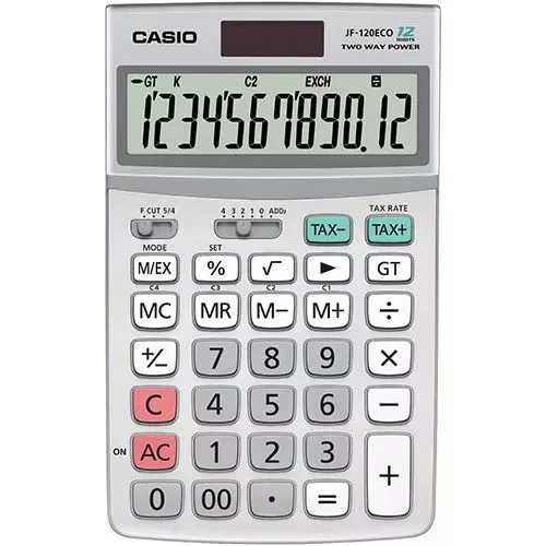 CASIO JF-120ECO ASZTALI SZÁMOLÓGÉP, SILVER