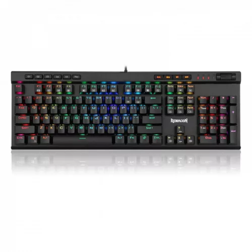 REDRAGON VATA RGB MECHANIKUS GAMING BILLENTYŰZET BLUE SWITCHES FEKETE, HU