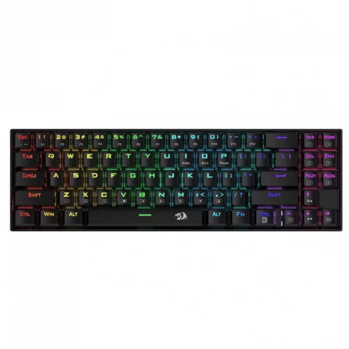 REDRAGON DEIMOS, VEZETÉKES/WIRELESS MECHANIKUS BILLENTYŰZET, RGB, BLUE SWITCH FEKETE, HU