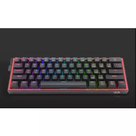   REDRAGON FIZZ PRO FEKETE, WIRED&2.4G&BT MECHANIKUS BILLENTYŰZET, RGB, BLUE SWITCH FEKETE, HU