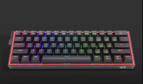 REDRAGON FIZZ PRO FEKETE, WIRED&2.4G&BT MECHANIKUS BILLENTYŰZET, RGB, BROWN SWITCH FEKETE, HU