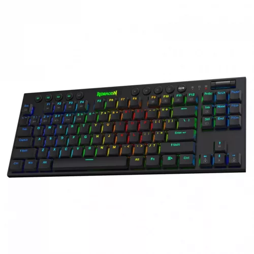 REDRAGON HORUS TKL, WIRED&2.4G&BT MECHANIKUS BILLENTYŰZET, RGB, BROWN SWITCH FEKETE, HU