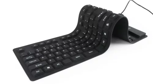 GEMBIRD KB-109F-B FLEXIBLE BILLENTYŰZET & OTG ADAPTER FEKETE, US