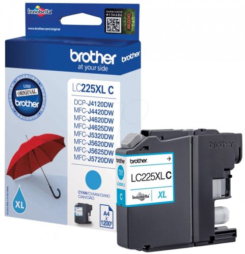 BROTHER LC225XL (11,8ML) CIÁN EREDETI TINTAPATRON (LC225XLC)