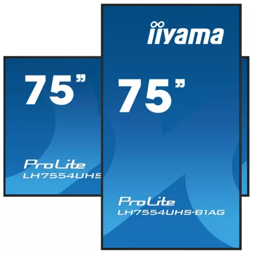 IIYAMA LH7554UHS-B1AG, 75", IPS, 16:9, 3840x2160, 60 Hz, VGA, 3xHDMI, DISPLAY PORT, LED MONITOR