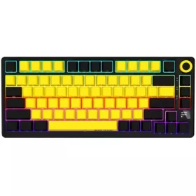   LORGAR KBP7075W GAMING WIRELESS BLUETOOTH BILLENTYŰZET FEKETE-SÁRGA, US