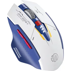 INPHIC M6P WIRELESS EGÉR, MECHA STYLE, KÉK-FEHÉR