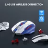 INPHIC M6P WIRELESS EGÉR, MECHA STYLE, KÉK-FEHÉR