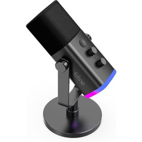   FIFINE MI6 USB/XLR DINAMIKUS MIKROFON – PODCAST, STREAM, PC/PS4/PS5, NÉMÍTÓ GOMB, RGB