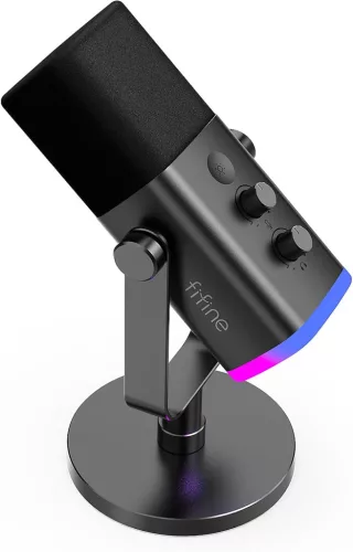 FIFINE MI6 USB/XLR DINAMIKUS MIKROFON – PODCAST, STREAM, PC/PS4/PS5, NÉMÍTÓ GOMB, RGB