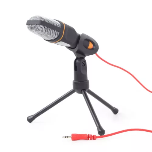 GEMBIRD MIC-D-03 ASZTALI MIKROFON, HÁROMLÁBÚ ÁLLVÁNNYAL, FEKETE
